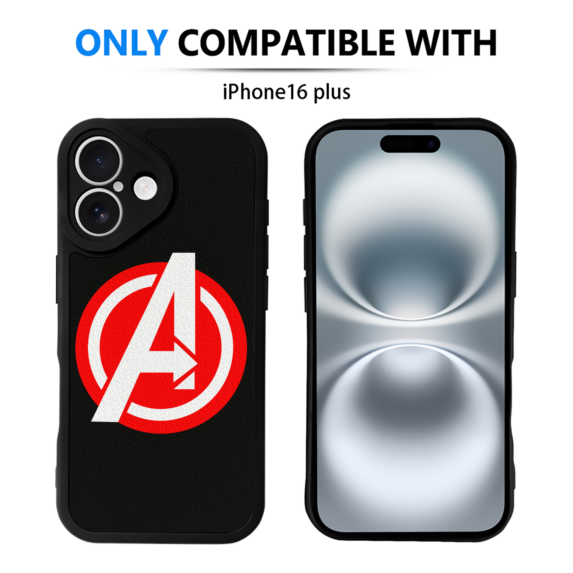 （画像用） アベンジャーズ The Avengers 【iPhone 16シリーズ対応】シリコンスマホケース（レザー調） 材質：シリコン